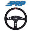 Image of PRP Flat Leather Steering Wheel Red Stripe For Polaris RZR/Can-Am Maverick