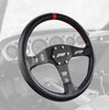 Image of PRP Flat Leather Steering Wheel Red Stripe For Polaris RZR/Can-Am Maverick