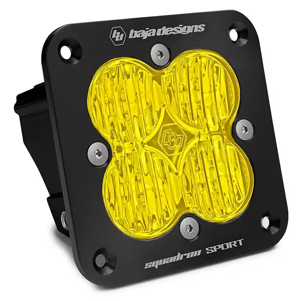 Image of Baja Designs Black Squadron Sport Flush Mount Amber Wide Cornering LED Light Pod