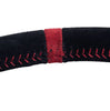 Image of PRP Flat Suede Steering Wheel With Red Stripe For Polaris RZR/Can-Am Maverick
