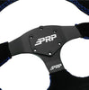 PRP Comp-R Suede Steering Wheel Blue Stripe W/ UTV Hub Adapter For Polaris & Can-Am