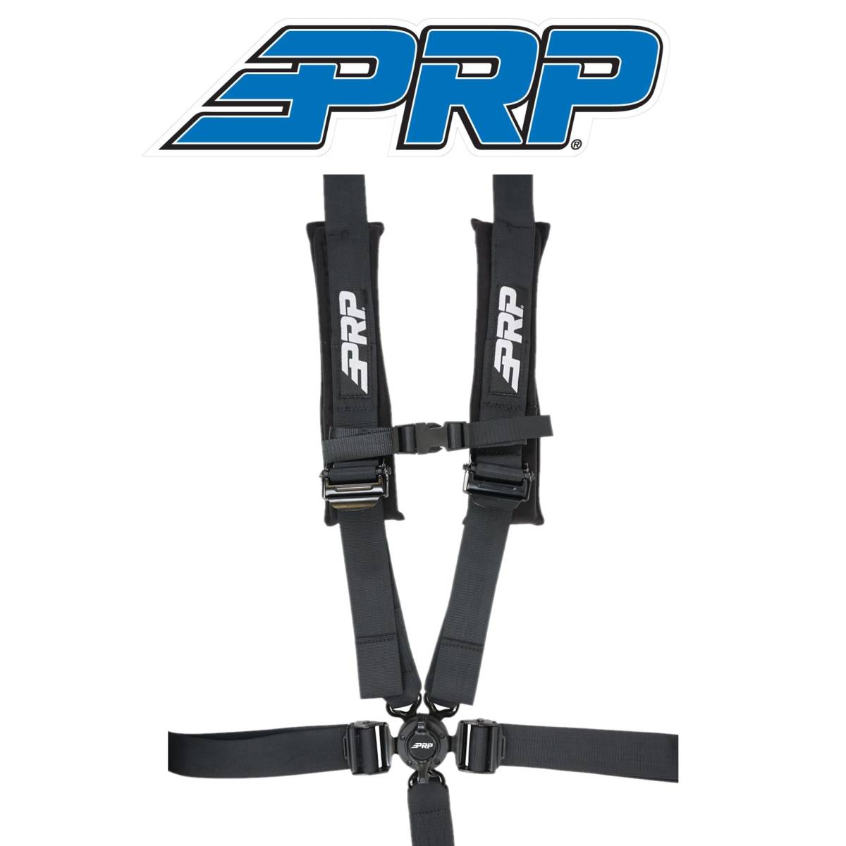 Image of PRP SFI 16.1 Black 5-Point Adjustable Cam-Lock Harness 2" Belts & Shoulder Pads