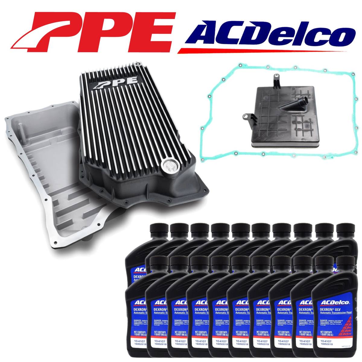Image of PPE Brushed Deep Trans Pan/ACDelco Service Kit For 2020+ GM 2500HD/3500HD L5P