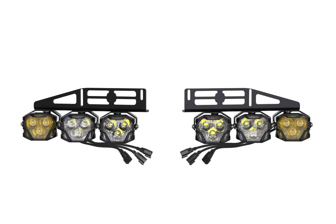 Image of Morimoto 4Banger Triple Fog Light Kit W/ Upfitter Harness For 17-20 Ford Raptor