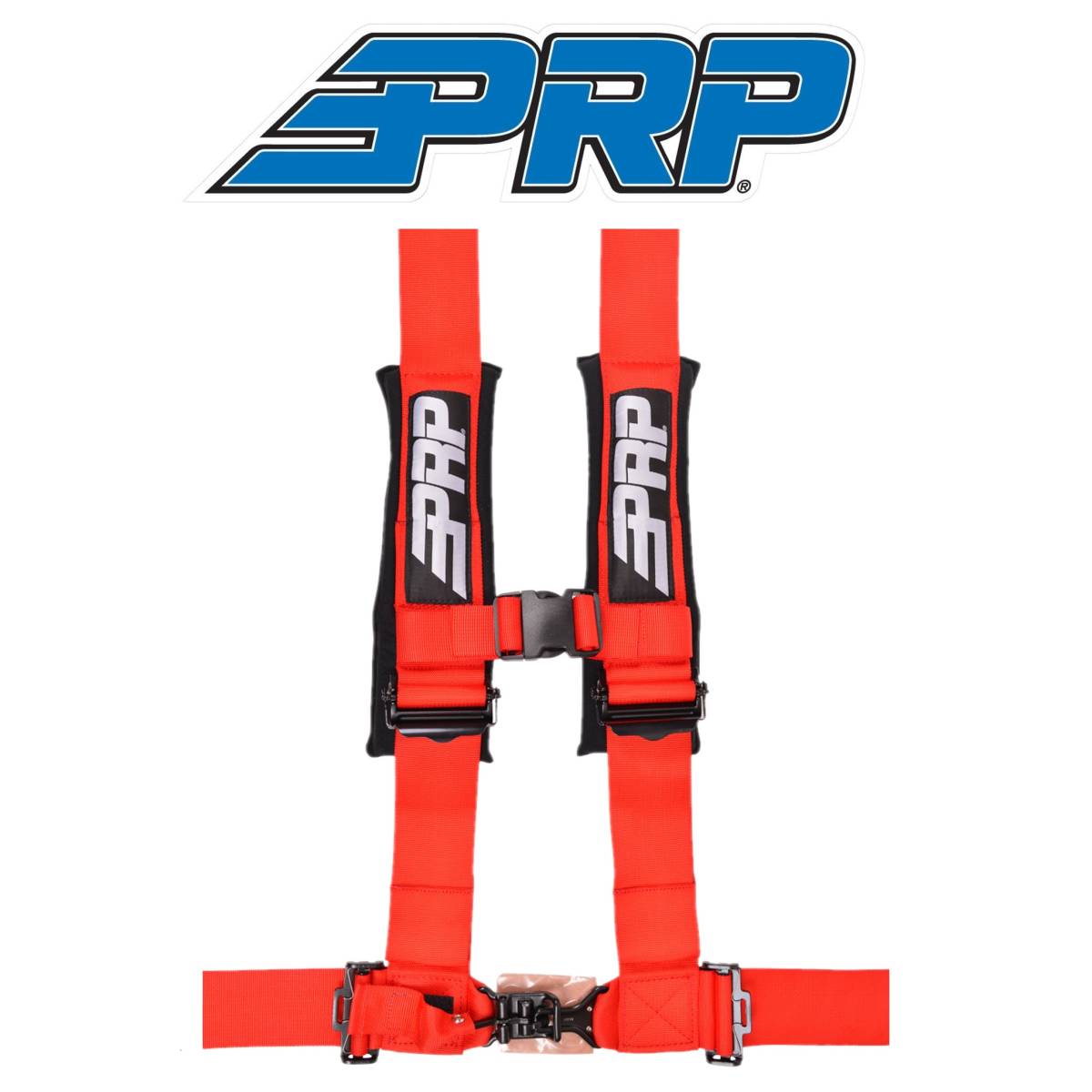 Image of PRP 4.3 Red 4-Point Adjustable Harness With 3" Belts & Sewn in Shoulder Pads