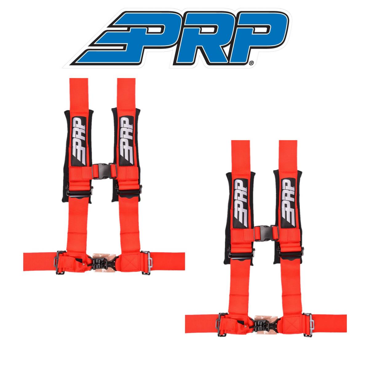 Image of PRP (2) 4.3 Red 4-Point Adjustable Harness With 3" Belts & Sewn in Shoulder Pads