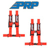 Image of PRP (2) 4.3 Red 4-Point Adjustable Harness With 3" Belts & Sewn in Shoulder Pads