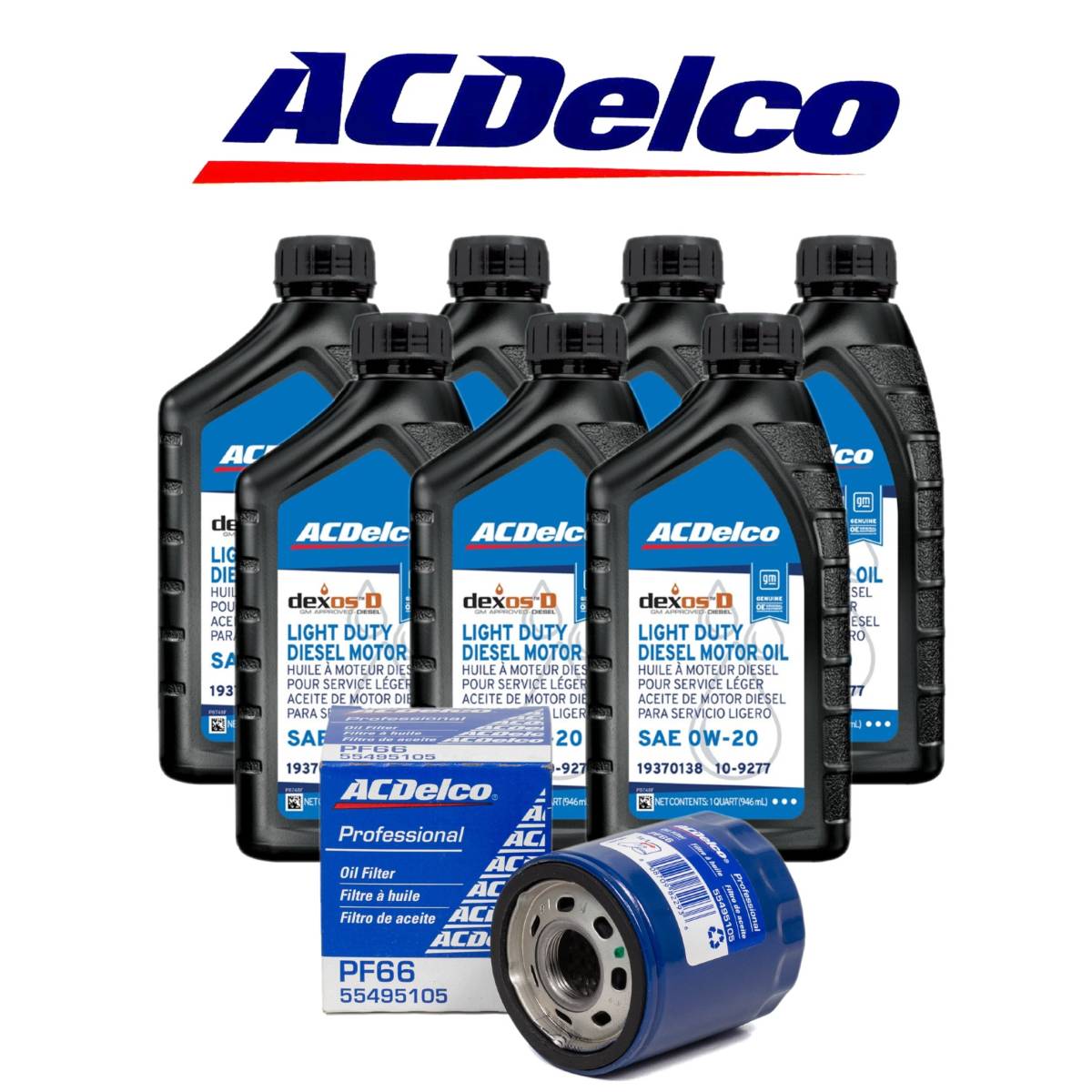 Image of ACDelco 0W-20 Oil Change Kit For 2021+ Chevy Silverado/Suburban/Tahoe 3.0L Duramax