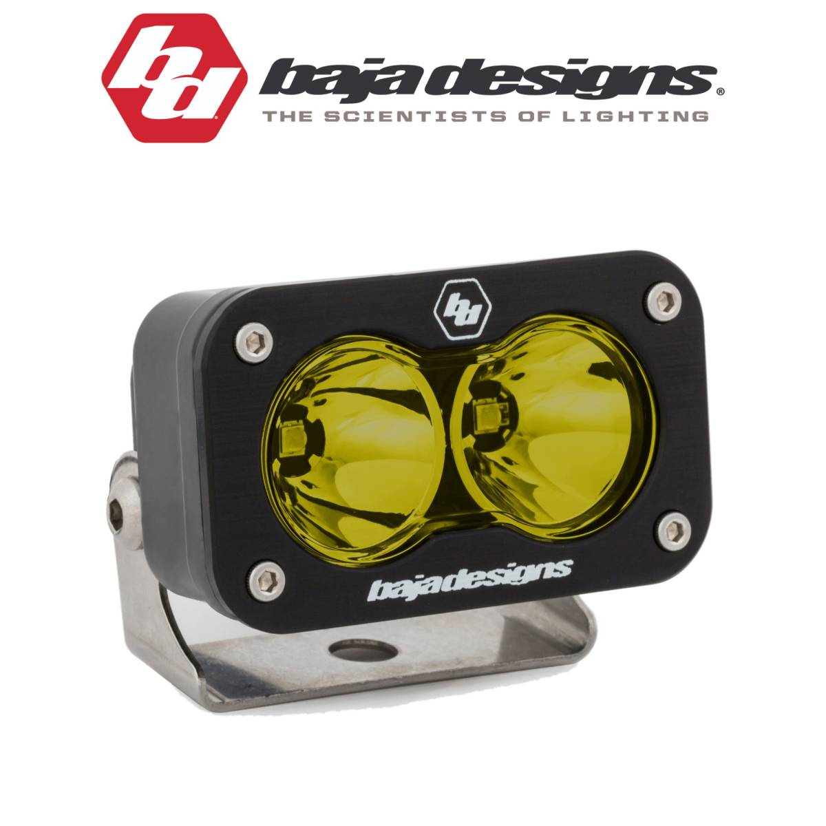 Image of Baja Designs Black S2 Sport Amber Spot 5000K LED Light Pod 1,130 Lumens