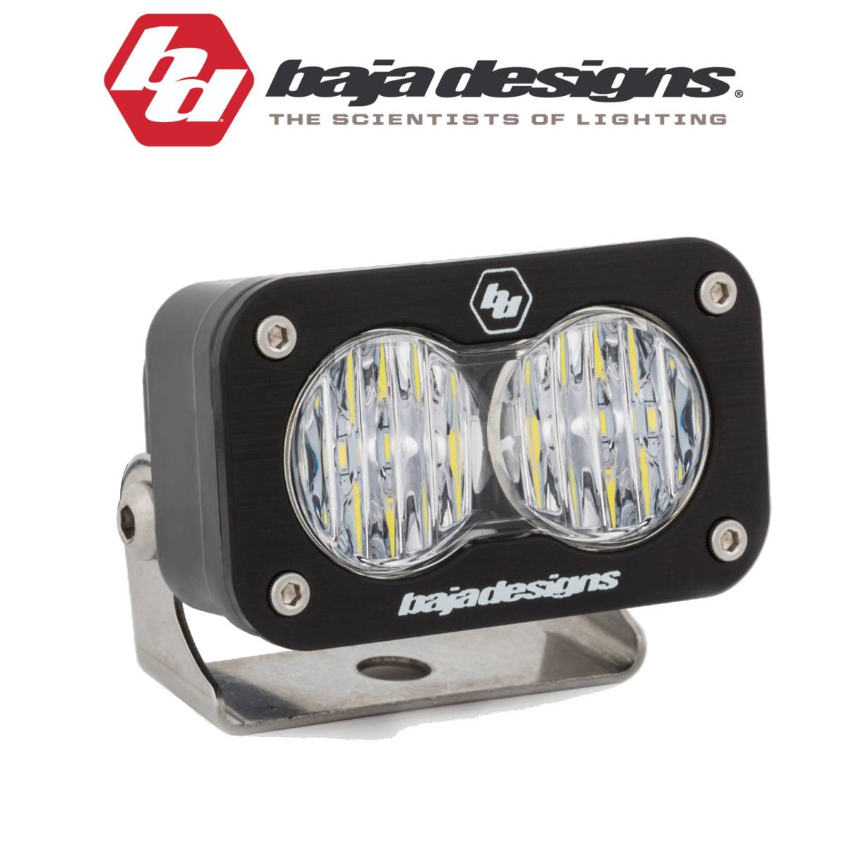 Image of Baja Designs Black S2 Sport White Wide Cornering 5000K LED Light Pod 1,130 LM