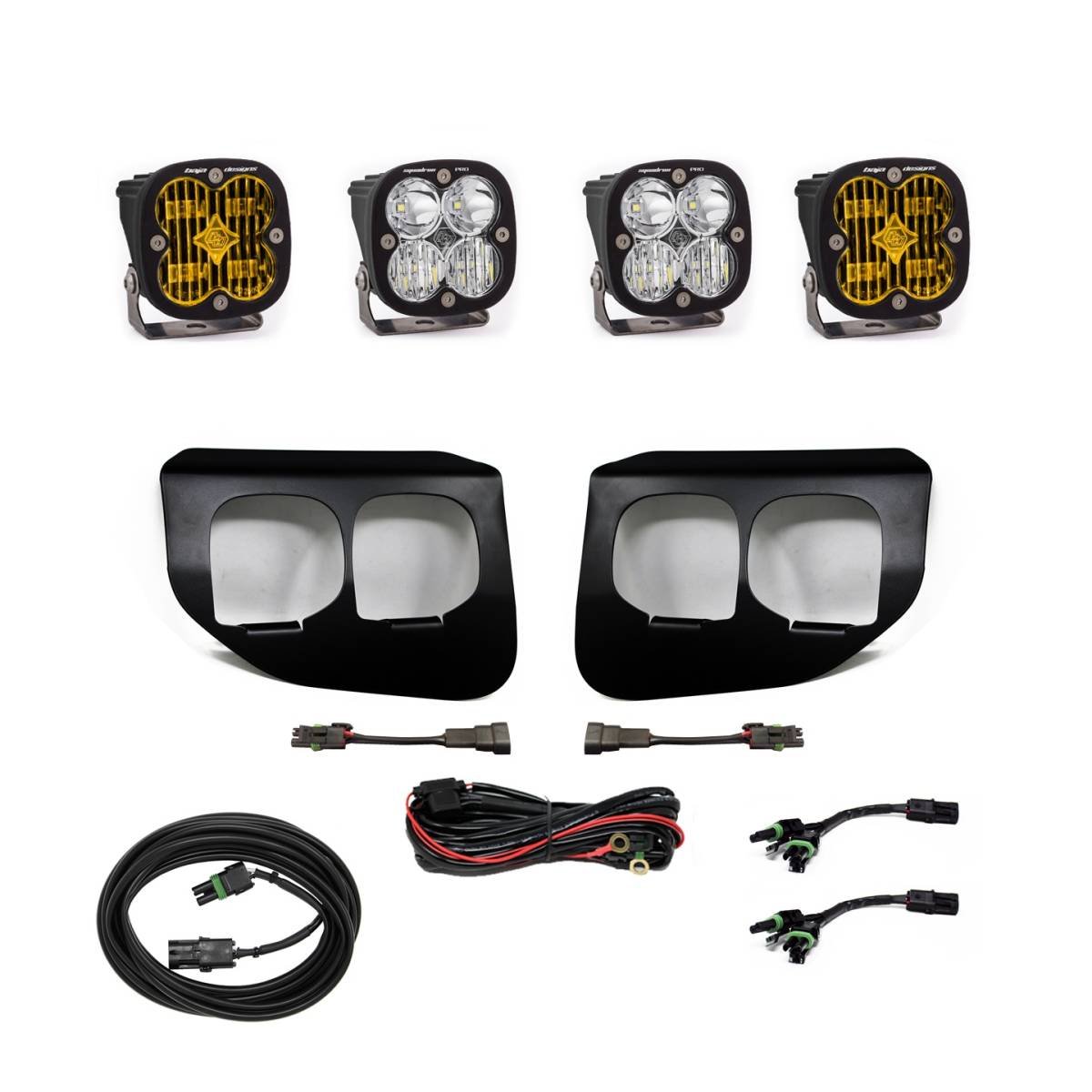 Image of Baja Designs Squadron Pro & Amber SAE Fog Light Kit For 2022+ Ford Super Duty
