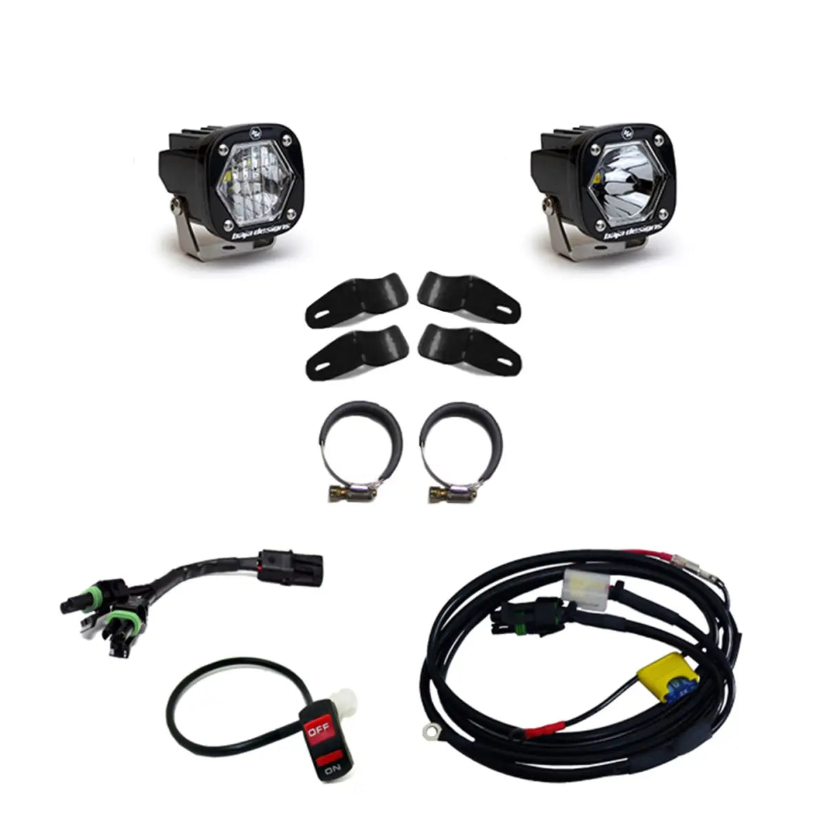 Image of Baja Designs Moto Universal S1 Spot & Wide Cornering LED Auxiliary Lighting Kit