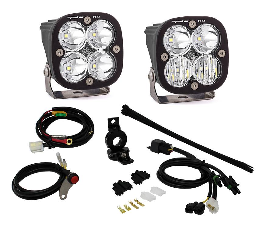 Image of Baja Designs Adventure Bike Universal Squadron Combo LED Lighting Kit 1" Mount