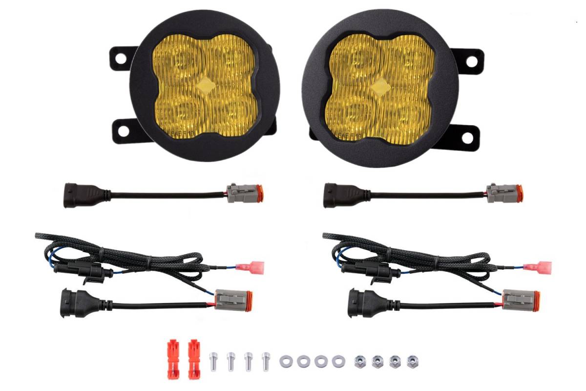 Image of Diode Dynamics SS3 Max Type A 6000K SAE Yellow Fog Light Kit W/ Amber Backlight