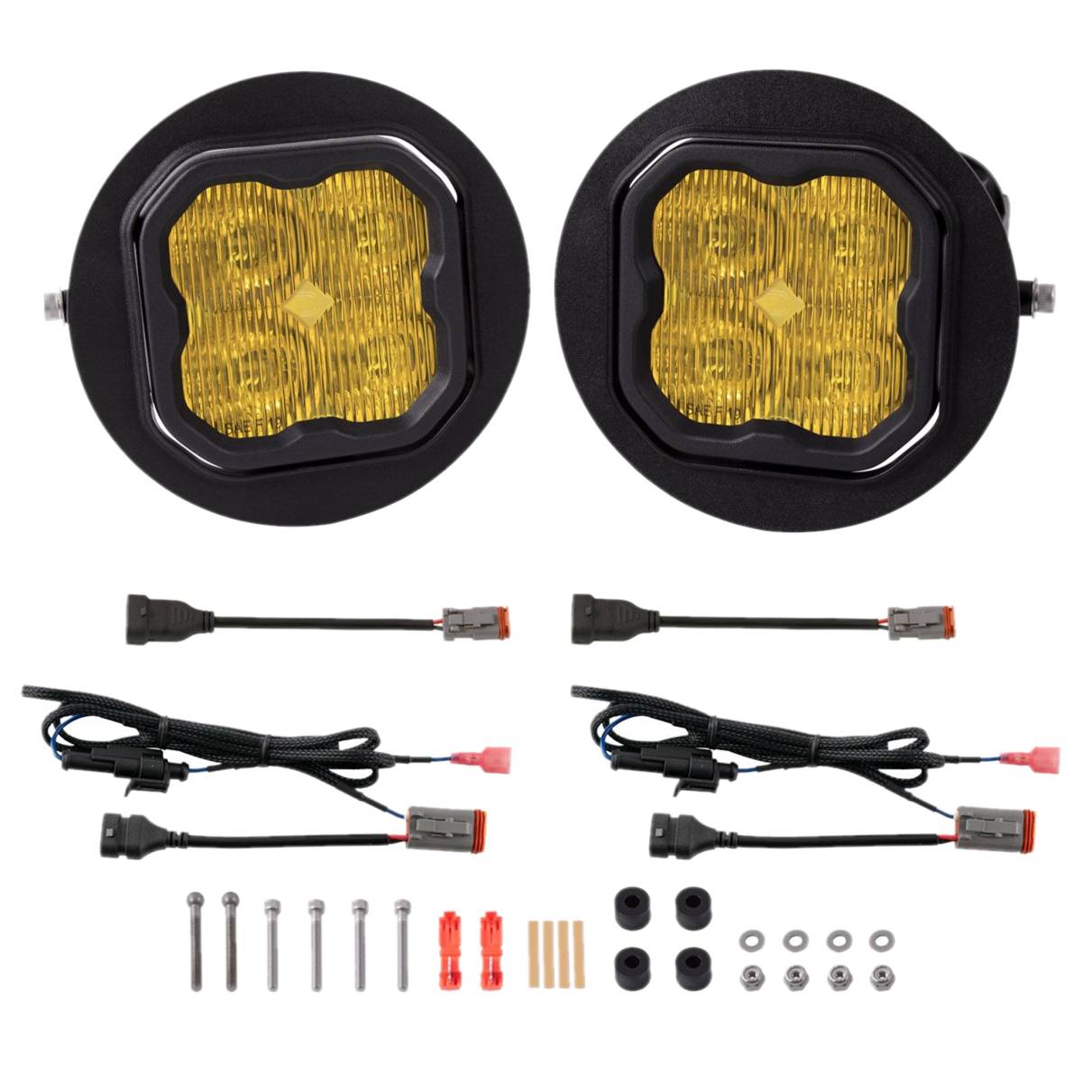 Image of Diode Dynamics SS3 Sport Yellow SAE Type FT Fog Light Kit W/ Amber Backlight