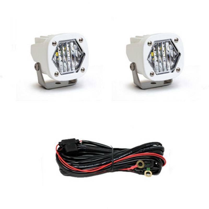 Image of Baja Designs White S1 Clear Wide Cornering LED Lighting Kit With Toggle Harness