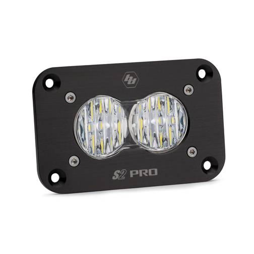 Image of Baja Designs S2 Pro Black Flush Mount Clear Wide Cornering LED Aux Light Pod