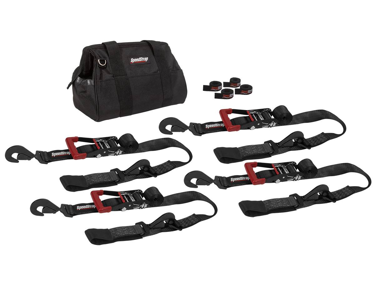 Image of SpeedStrap Off-Road Truck/Jeep/Buggy 2" Black Ratchet Strap Tie-Down Kit
