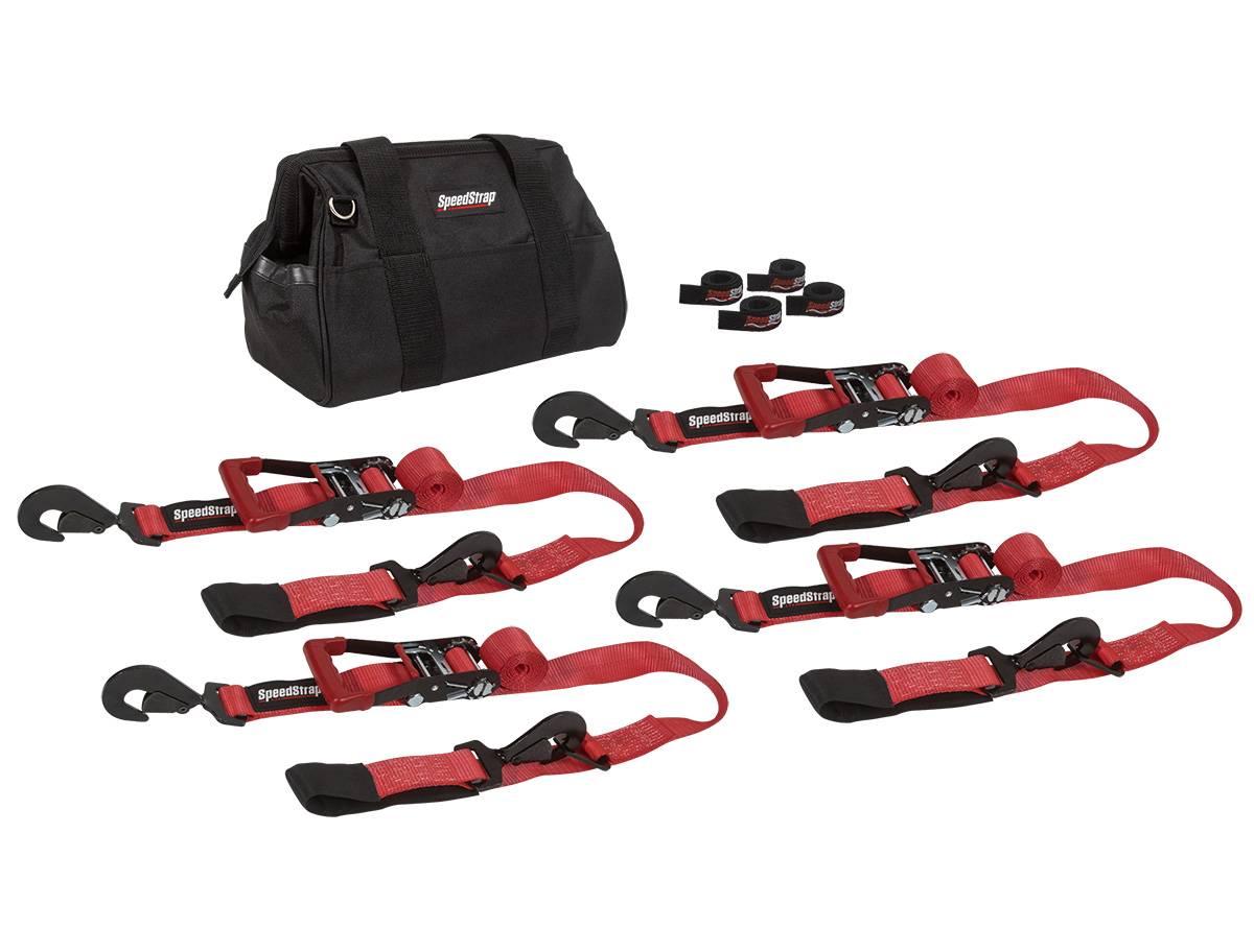 Image of SpeedStrap Off-Road Truck/Jeep/Buggy 2" Red Ratchet Strap Tie-Down Kit