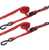 Image of SpeedStrap Heavy Duty Cam-Lock 1in by 10ft Red Strap Tie-Down W/ Snap S-Hooks 2-Pack