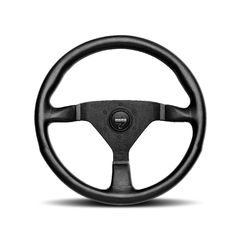 Image of Momo Monte Carlo 320MM Black Leather Steering Wheel W/ Black Stitching MCL32BK1B