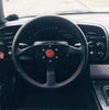 Image of Momo Monte Carlo 350MM Black Leather Steering Wheel W/ Red Stitching MCL35BK3B