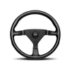 Image of Momo Monte Carlo 350MM Black Leather Steering Wheel W/ Black Stitching MCL35BK1B