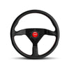 Image of Momo Monte Carlo 320MM Black Leather Steering Wheel W/ Red Stitching MCL32BK3B