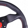 Image of Momo Monte Carlo 320MM Black Leather Steering Wheel W/ Red Stitching MCL32BK3B