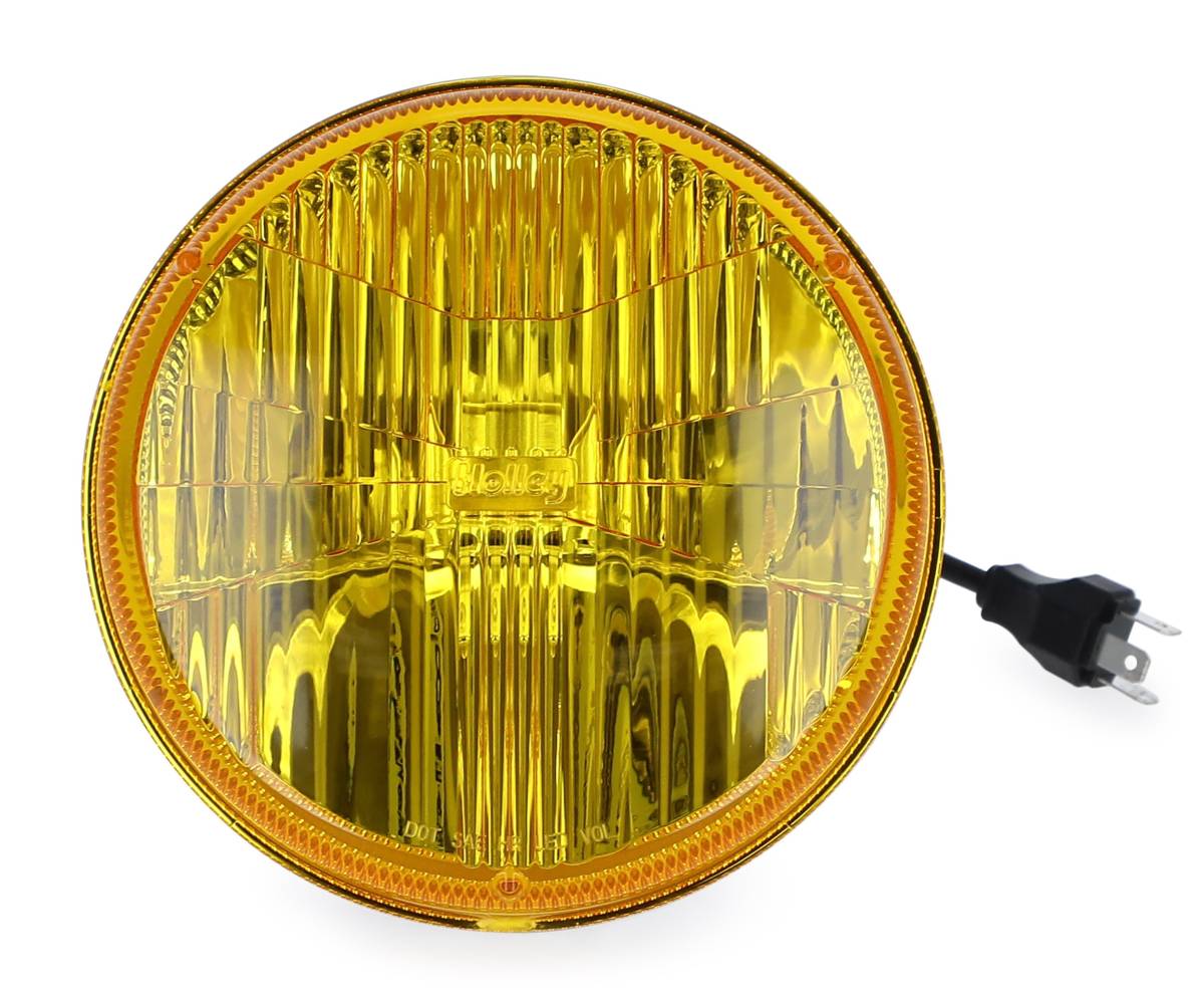 Image of Holley Retrobright 5700K Yellow LED 7" Round Head Light For Classic Vehicles