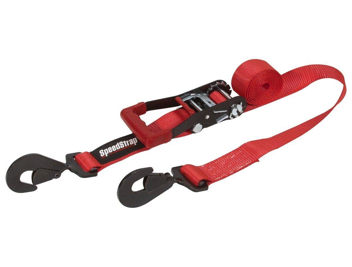 Image of SpeedStrap Heavy Duty Red 2"x10' Ratchet Tie-Down W/ Floating Snap Hook