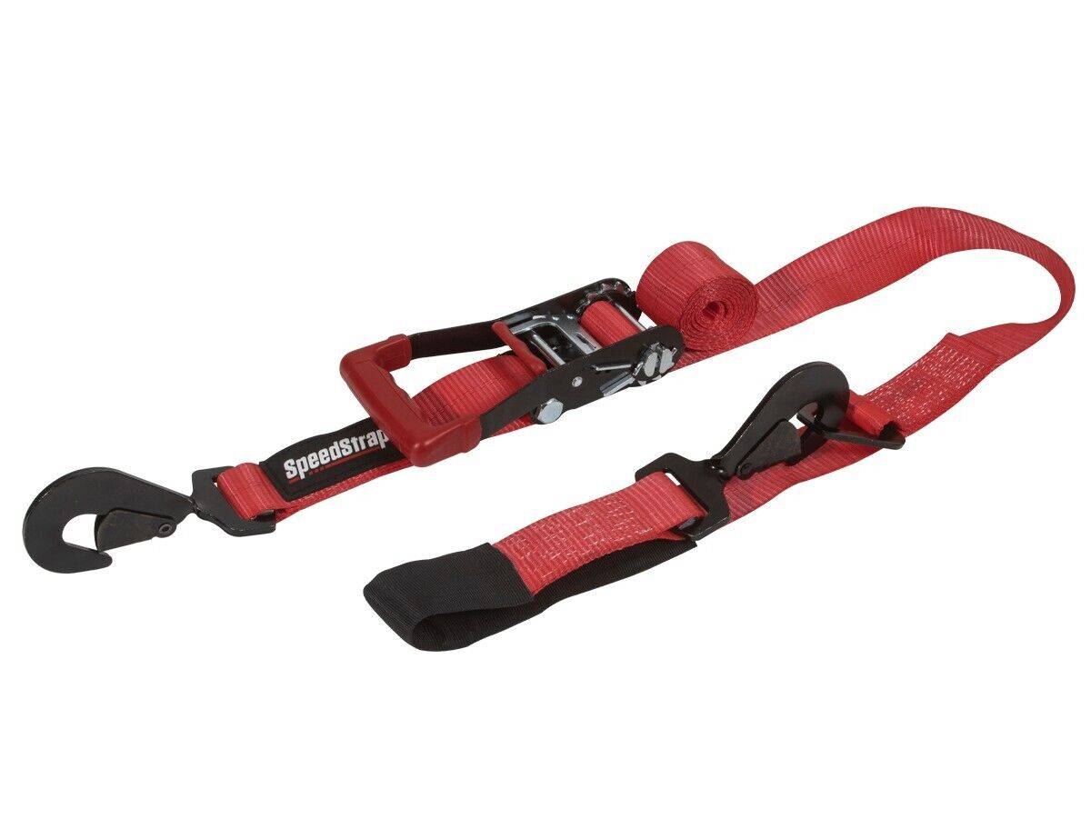 Image of SpeedStrap Red 2"x10' Ratchet Tie-Down W/ Floating Snap Hook and Axel Strap