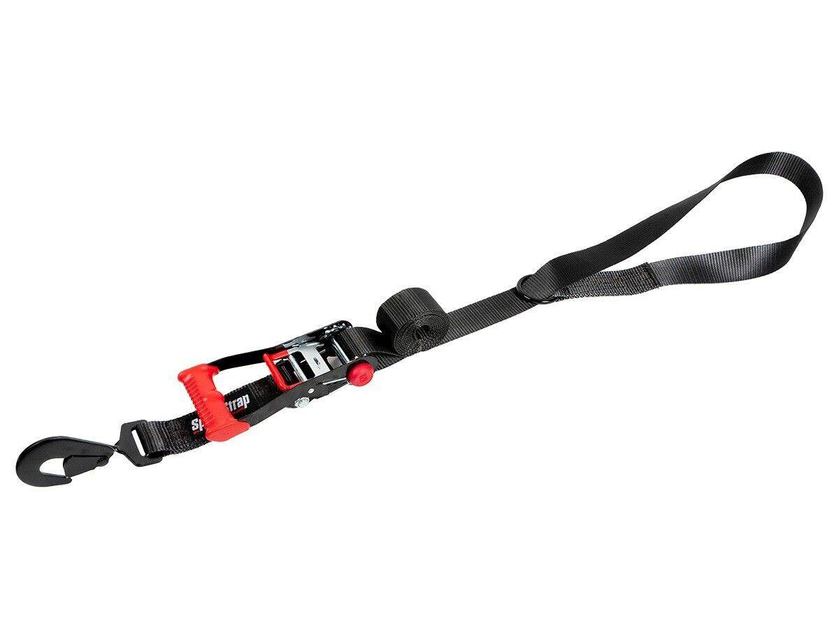 Image of SpeedStrap Black 2"x12' Through The Wheel Ratchet Tie-Down W/ Floating Snap Hook