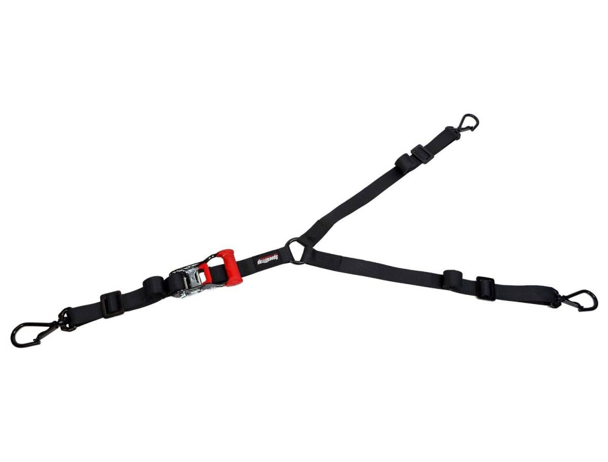 Image of SpeedStrap Heavy Duty Black 1.5" 3-Point Spare Tire Tie-Down With Swivel Hooks