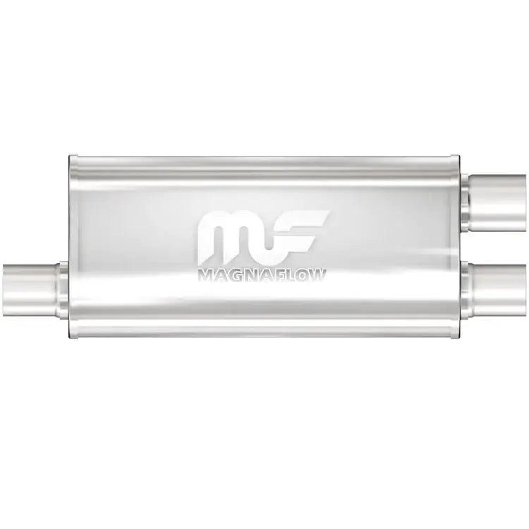 Image of MagnaFlow 2.5in Offset Inlet 2.5in Dual Outlet Oval Straight-Through Muffler
