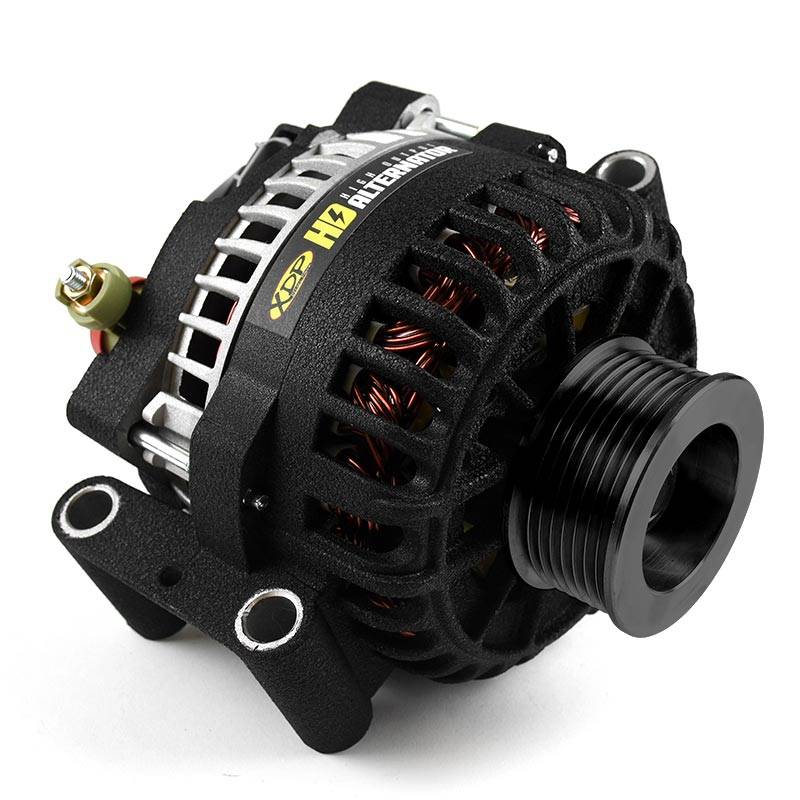 Image of XDP Wrinkle Black HD High Output Alternator For 2003-2005 Ford 6.0L Powerstroke
