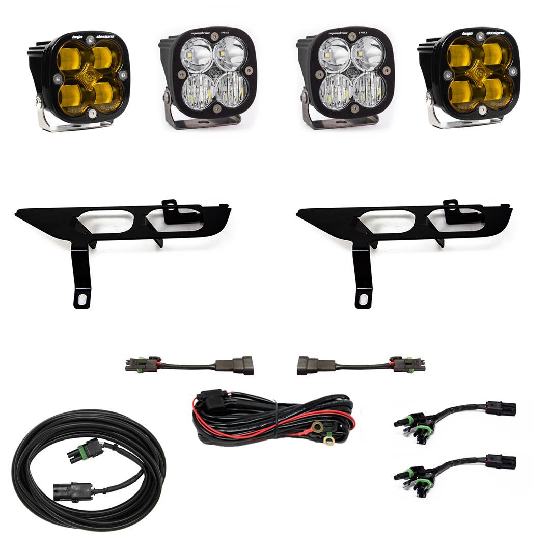 Image of Baja Designs Squadron Amber SAE/Pro LED Fog Pocket Lighting Kit For 2021+ F150