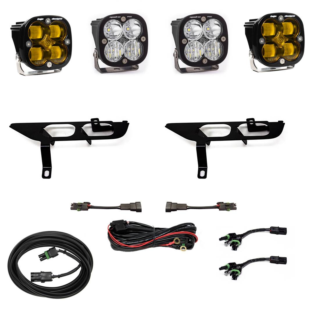 Image of Baja Designs Squadron Amber SAE/Sport LED Fog Pocket Lighting Kit For 2021+ F150