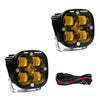 Image of Baja Designs Squadron SAE Wide Cornering Amber LED Light Pods W/ Rock Guards