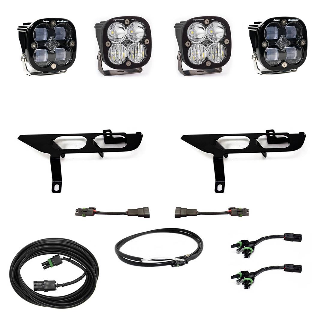 Image of Baja Designs Squadron SAE/Pro Clear Fog Light Kit W/ Upfitter Harness For 2021+ F150