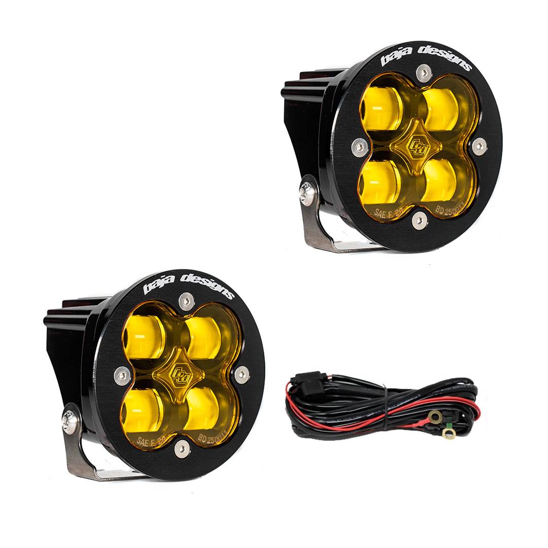 Image of Baja Designs Squadron-R SAE Certified Wide Cornering Amber LED Light Pods - Pair