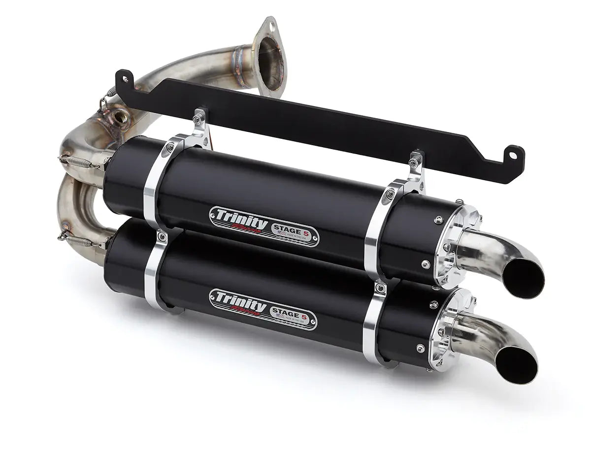 Image of Trinity Racing Black Stage 5 Dual Exhaust For 2019-21 Honda Talon 1000R/1000X
