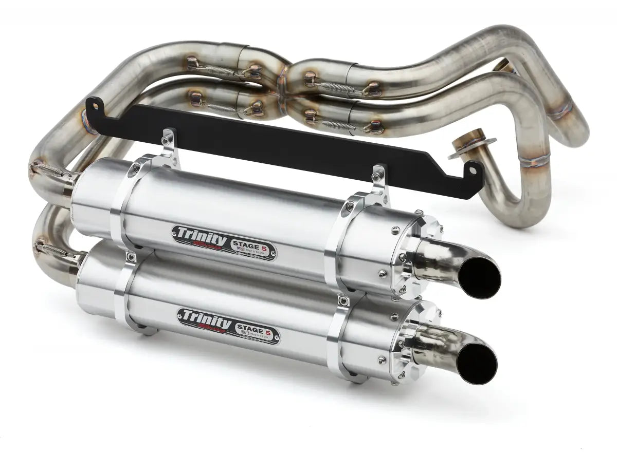 Image of Trinity Racing Stage 5 Dual Full Exhaust Brushed Honda Talon 1000X/1000R