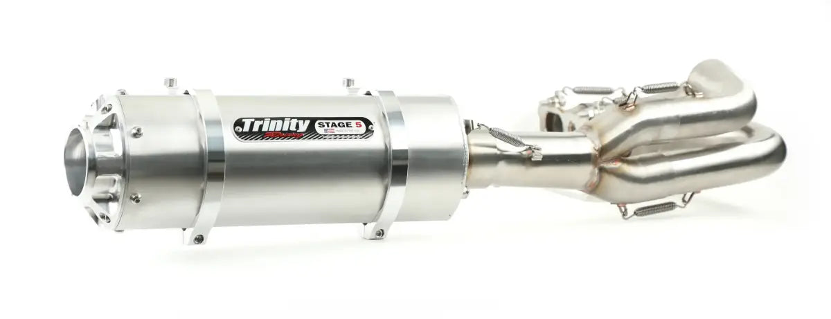 Image of Trinity Brushed Stage 5 Stinger Full Exhaust For 2020+ Kawasaki KRX1000 4-Seat