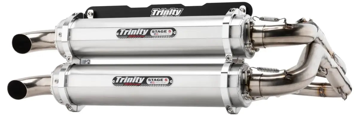 Image of Trinity Racing Brushed Stage 5 Dual Full Exhaust Muffler For 2018-2022 RZR RS1