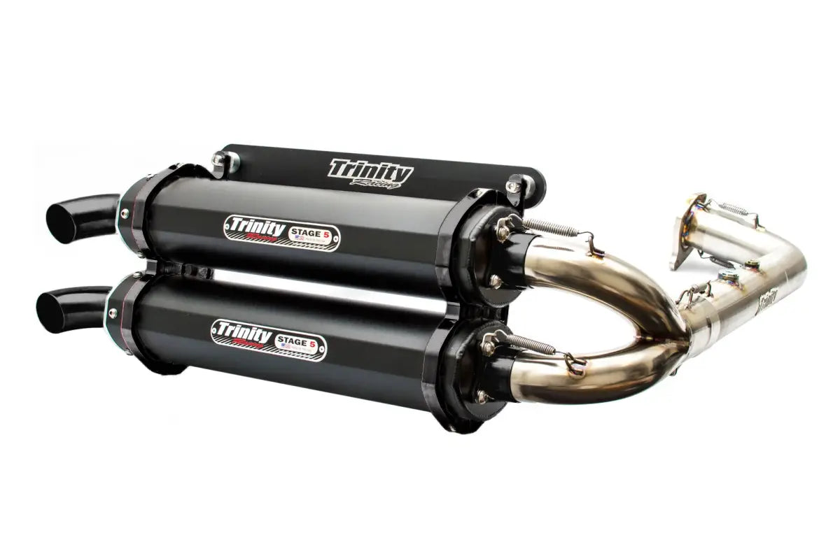 Image of Trinity Racing Cerakote Stage 5 Dual Full Exhaust/Muffler For 16-21 RZR Turbo XP