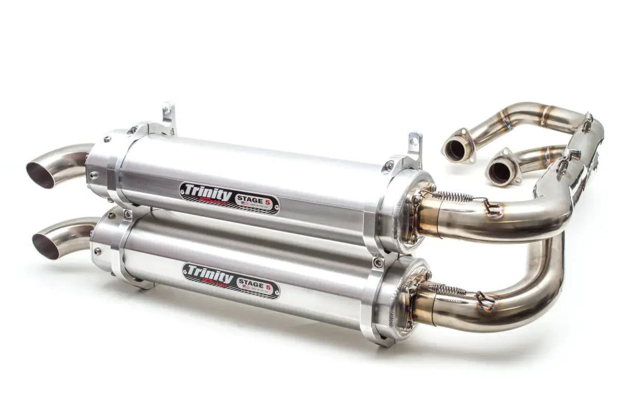 Image of Trinity Racing Brushed Muffler Stage 5 Dual Full System For RZR Turbo 1000/1000S