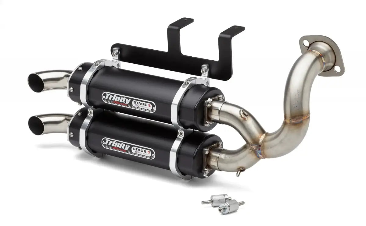 Image of Trinity Racing Brushed Muffler Stage 5 Dual Slip-On For RZR GENERAL XP 1000
