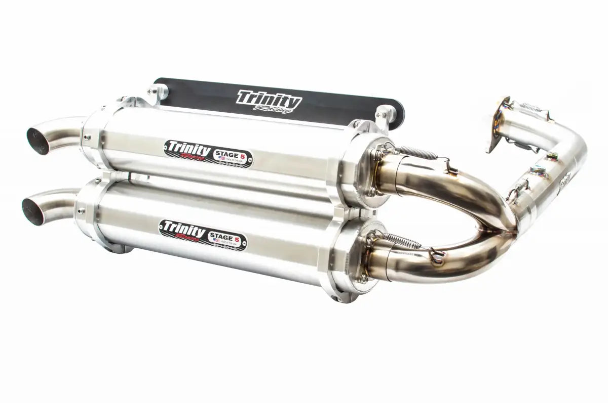 Image of Trinity Racing Brushed Dual Full Exhaust System For 2020+ RZR Pro/22'+ RZR Turbo