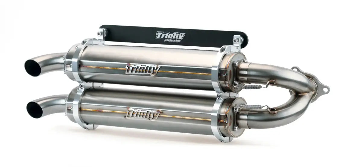 Image of Trinity Racing Stainless Stage 5 Dual Slip-On Exhaust For 2018-2022 RZR Turbo